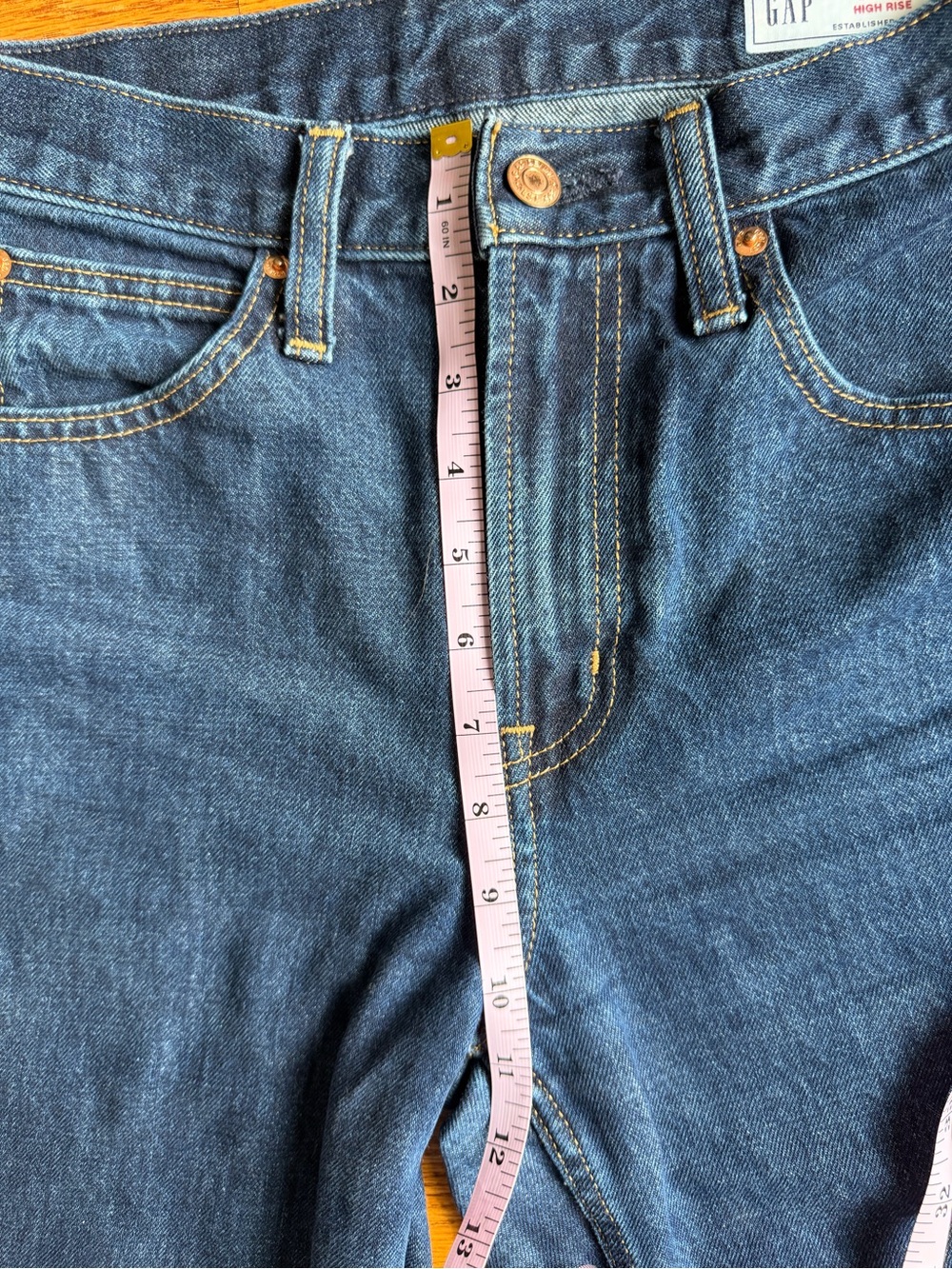 GAP High Rise Barrel Jeans Dark Rinse - Picture 6 of 9